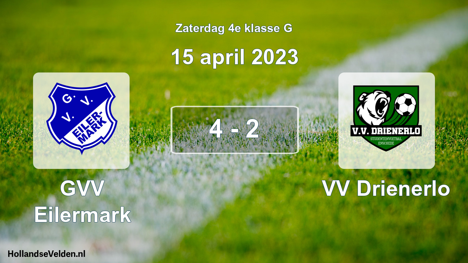 Total number of matches played: GVV Eilermark - VV Drienerlo 4 - 2 (15 April 2023)