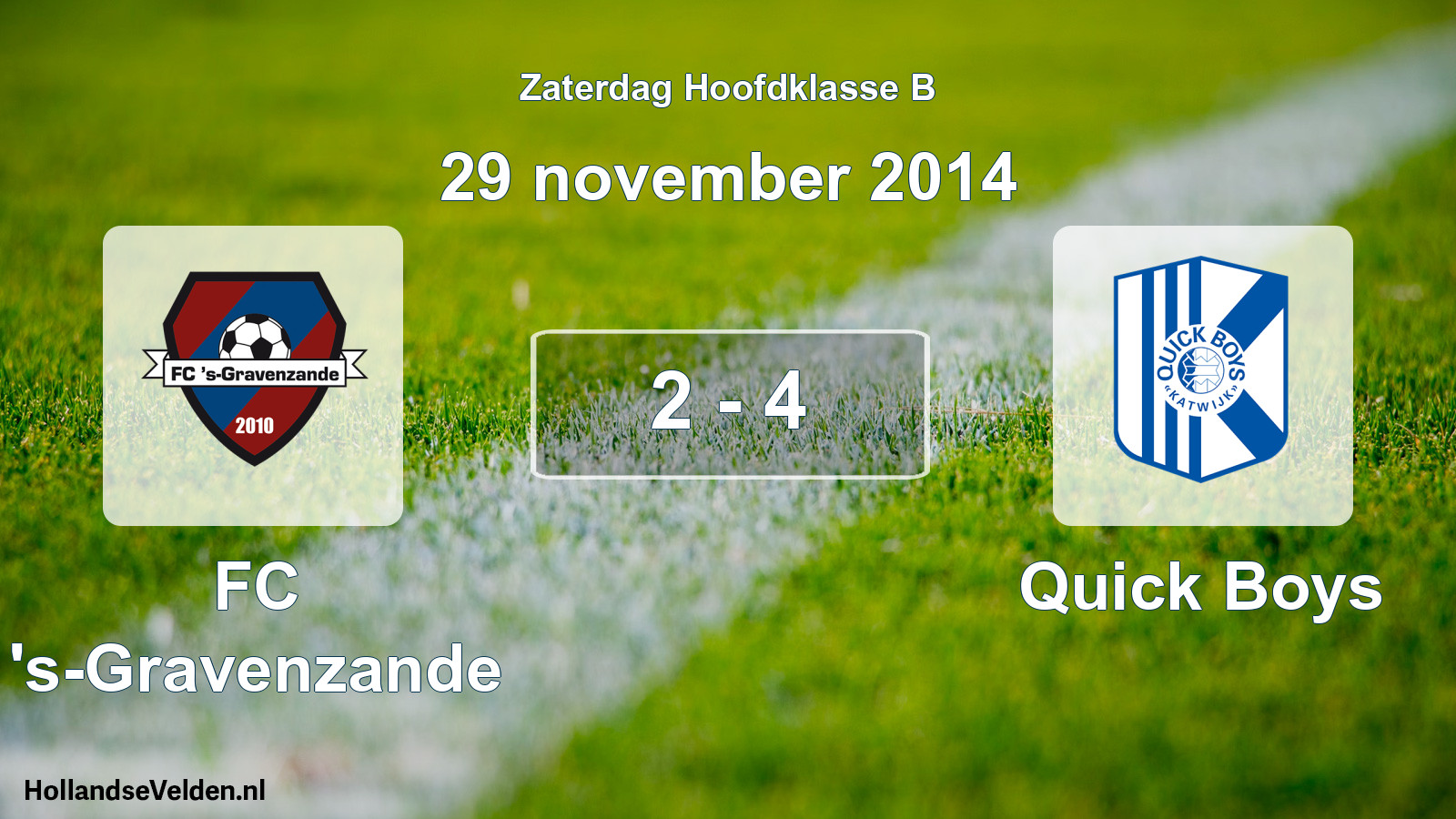 Total number of matches played: FC 's-Gravenzande - Quick Boys 2 - 4 (29 November 2014)