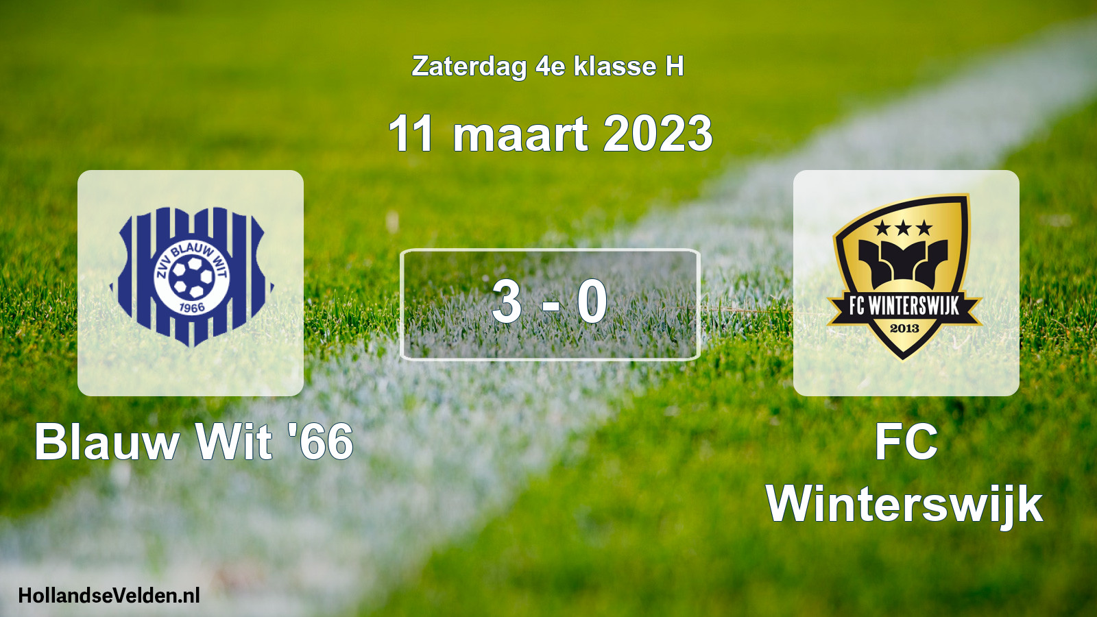 Total number of matches played: Blauw Wit '66 - FC Winterswijk 3 - 0 (11 March 2023)