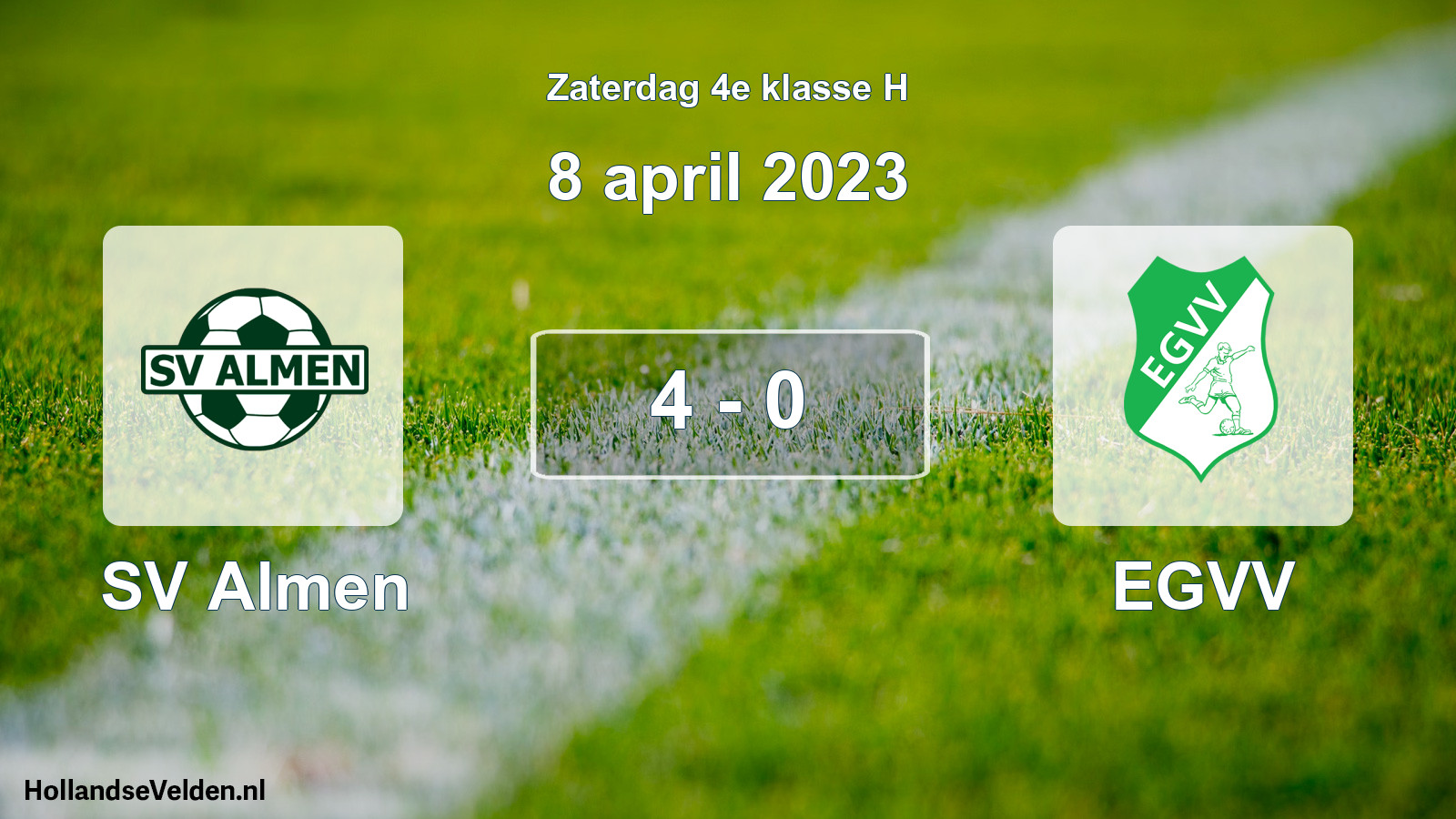 Total number of matches played: SV Almen - EGVV 4 - 0 (8 April 2023)