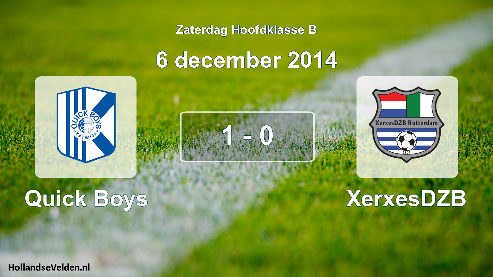 Gespeelde wedstrijd: Quick Boys - XerxesDZB 1 - 0 (6 december 2014)
