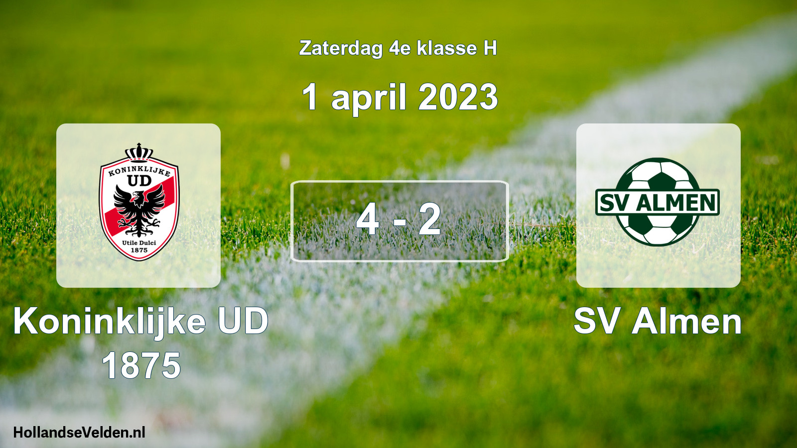 Total number of matches played: Koninklijke UD 1875 - SV Almen 4 - 2 (1 April 2023)