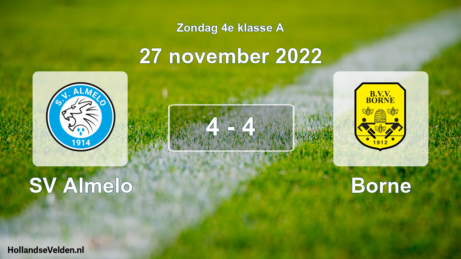 Total number of matches played: SV Almelo - Borne 4 - 4 (27 November 2022)