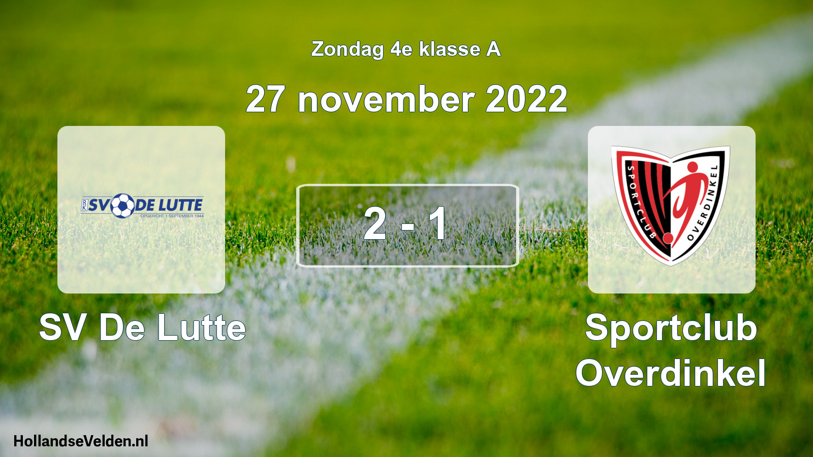 Total number of matches played: SV De Lutte - Sportclub Overdinkel 2 - 1 (27 November 2022)