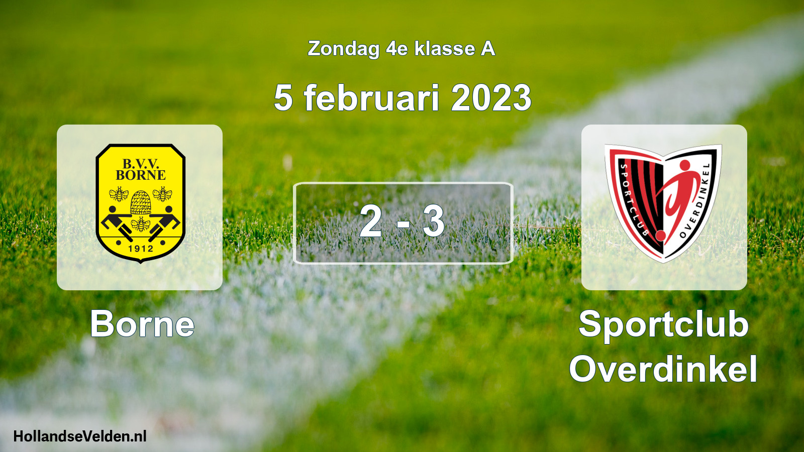 Total number of matches played: Borne - Sportclub Overdinkel 2 - 3 (5 February 2023)