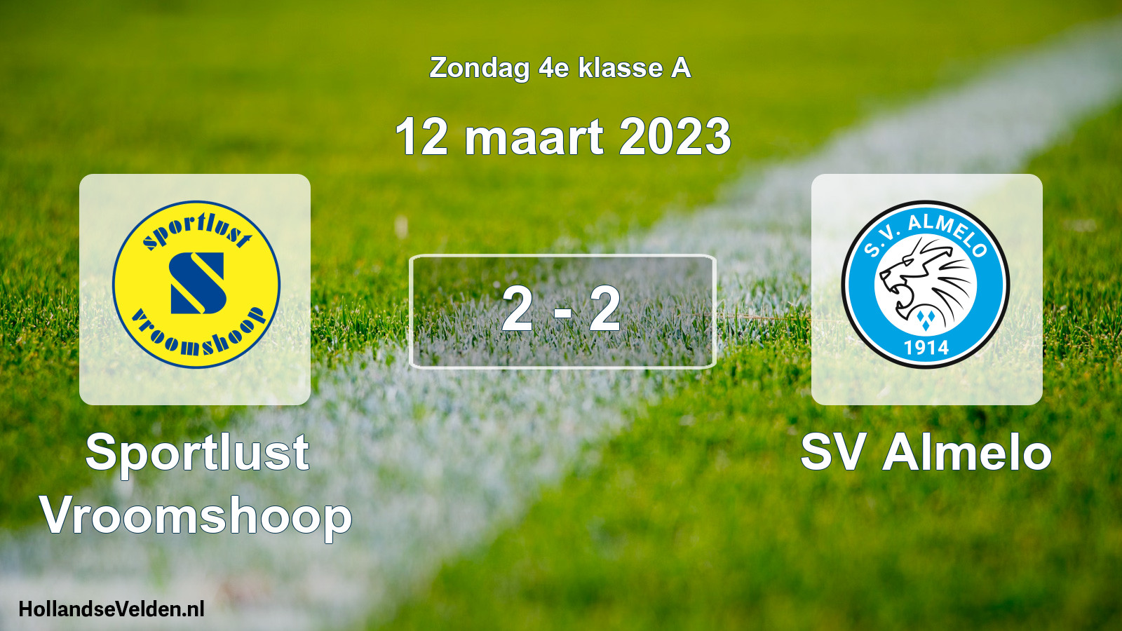 Total number of matches played: Sportlust Vroomshoop - SV Almelo 2 - 2 (12 March 2023)