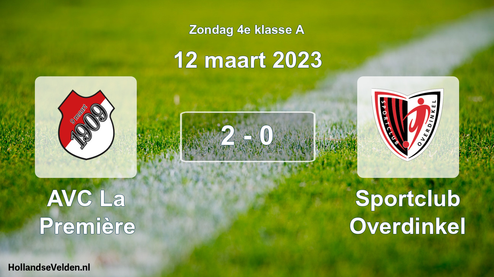 Total number of matches played: AVC La Première - Sportclub Overdinkel 2 - 0 (12 March 2023)