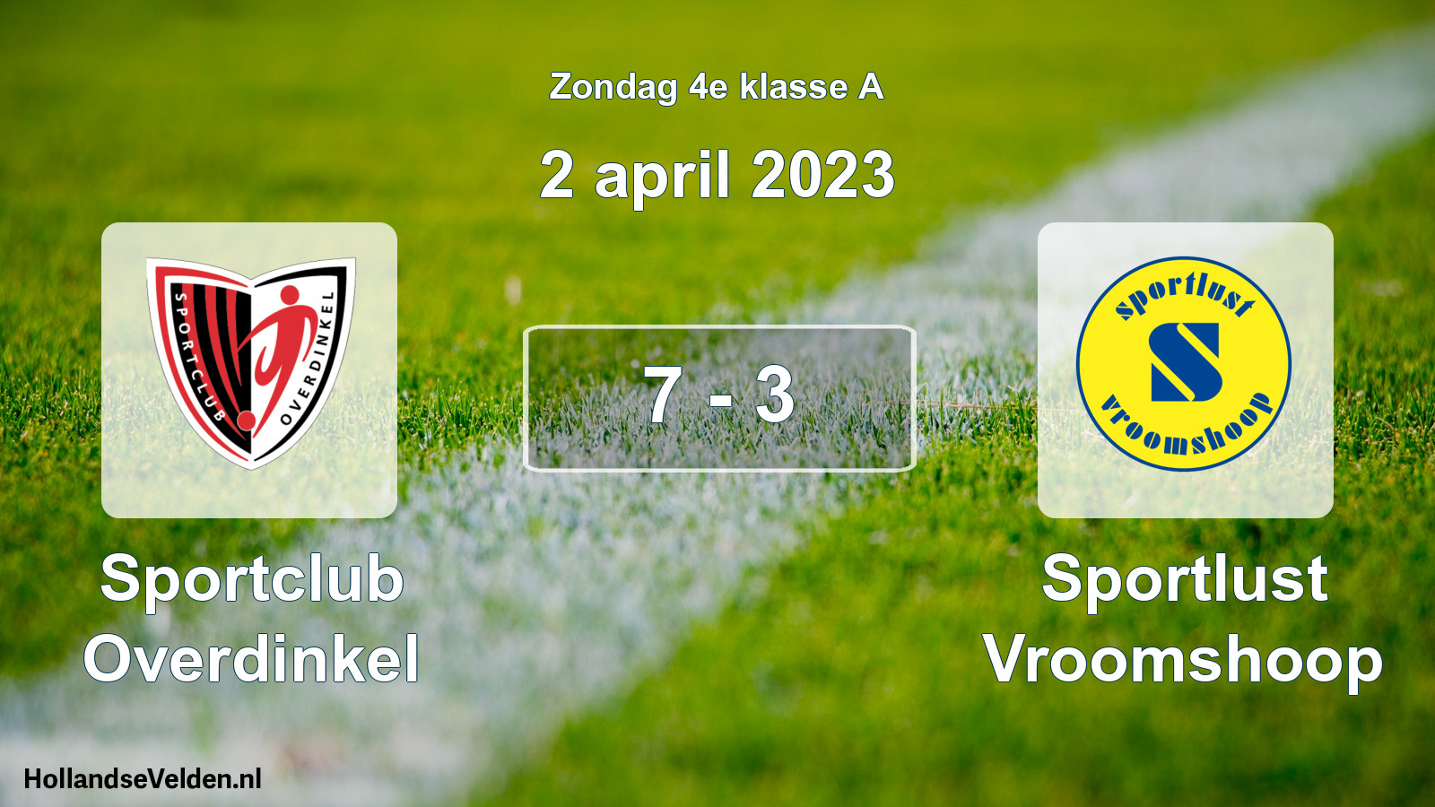 Total number of matches played: Sportclub Overdinkel - Sportlust Vroomshoop 7 - 3 (2 April 2023)