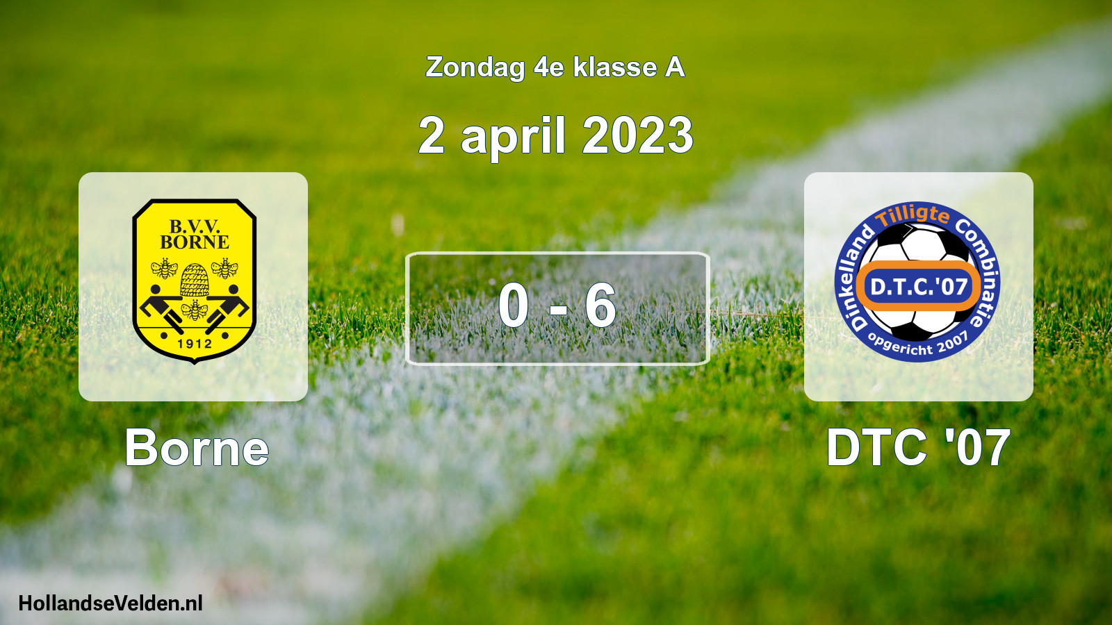 Total number of matches played: Borne - DTC '07 0 - 6 (2 April 2023)