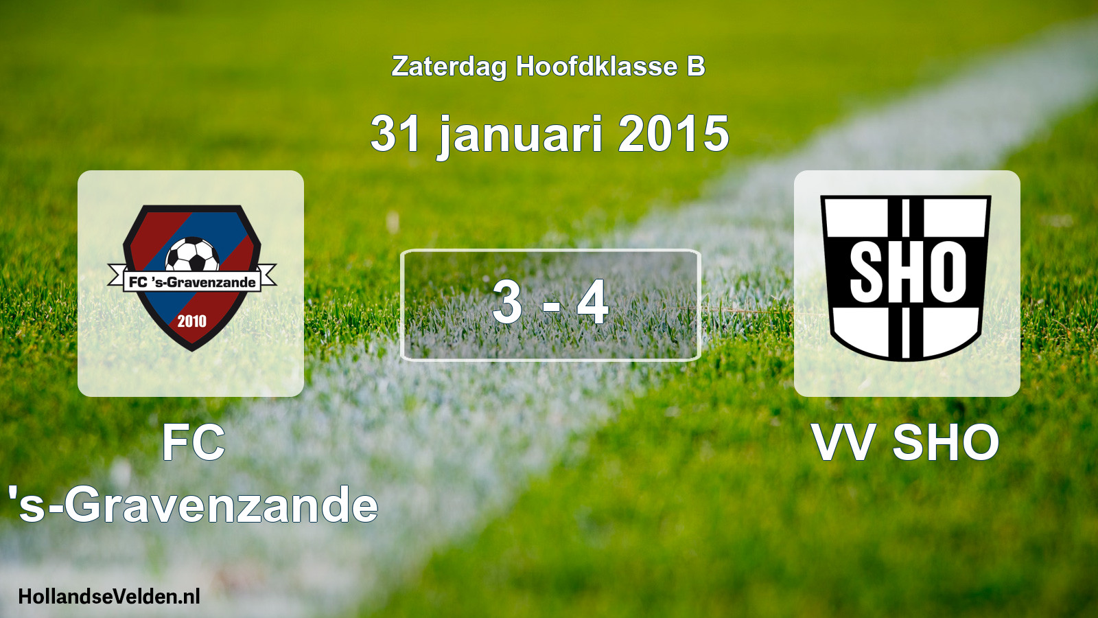Total number of matches played: FC 's-Gravenzande - VV SHO 3 - 4 (31 January 2015)