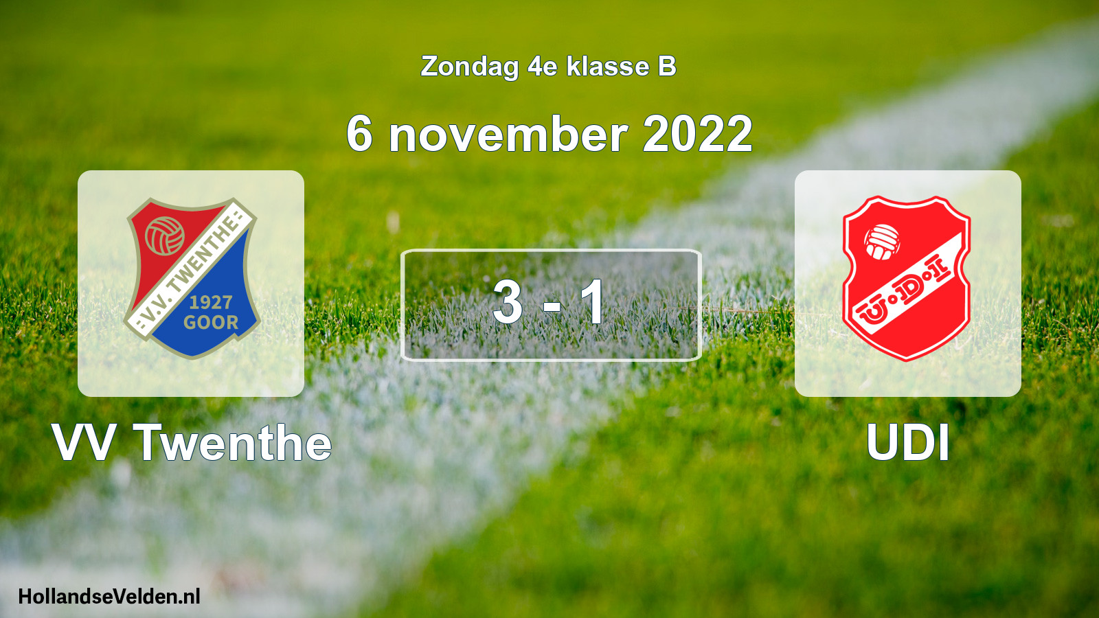 Total number of matches played: VV Twenthe - UDI 3 - 1 (6 November 2022)