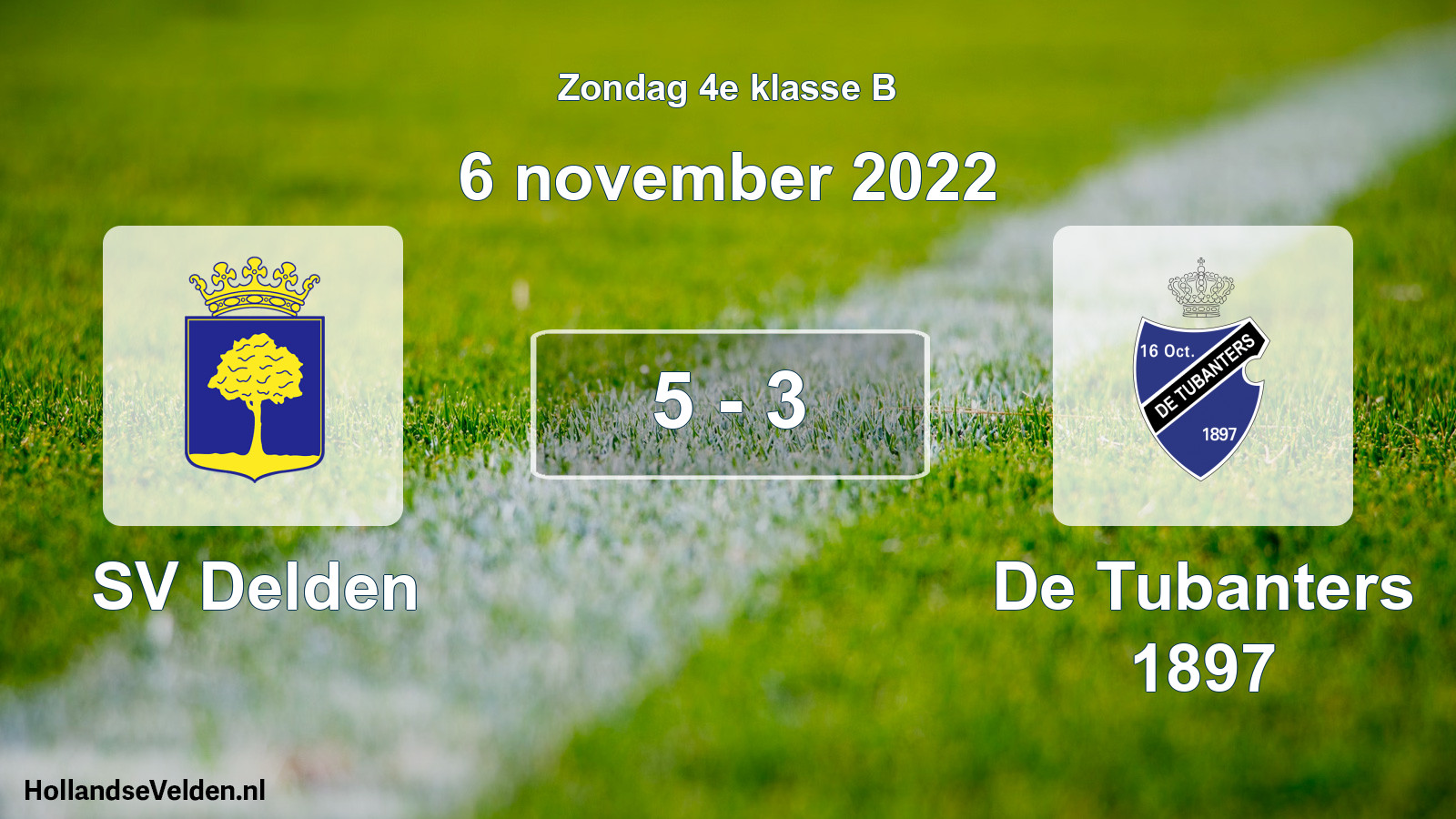 Total number of matches played: SV Delden - De Tubanters 1897 5 - 3 (6 November 2022)
