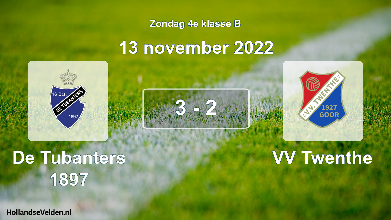 Total number of matches played: De Tubanters 1897 - VV Twenthe 3 - 2 (13 November 2022)