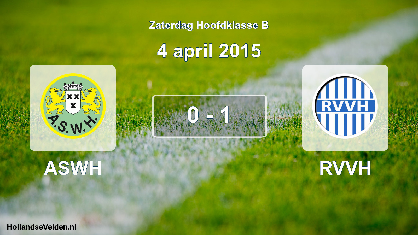 Total number of matches played: ASWH - RVVH 0 - 1 (4 April 2015)