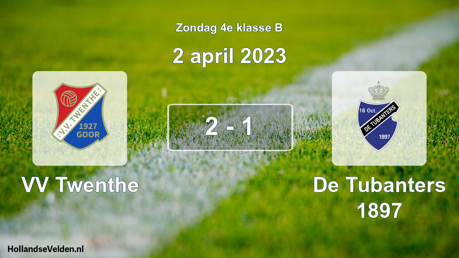 Total number of matches played: VV Twenthe - De Tubanters 1897 2 - 1 (2 April 2023)