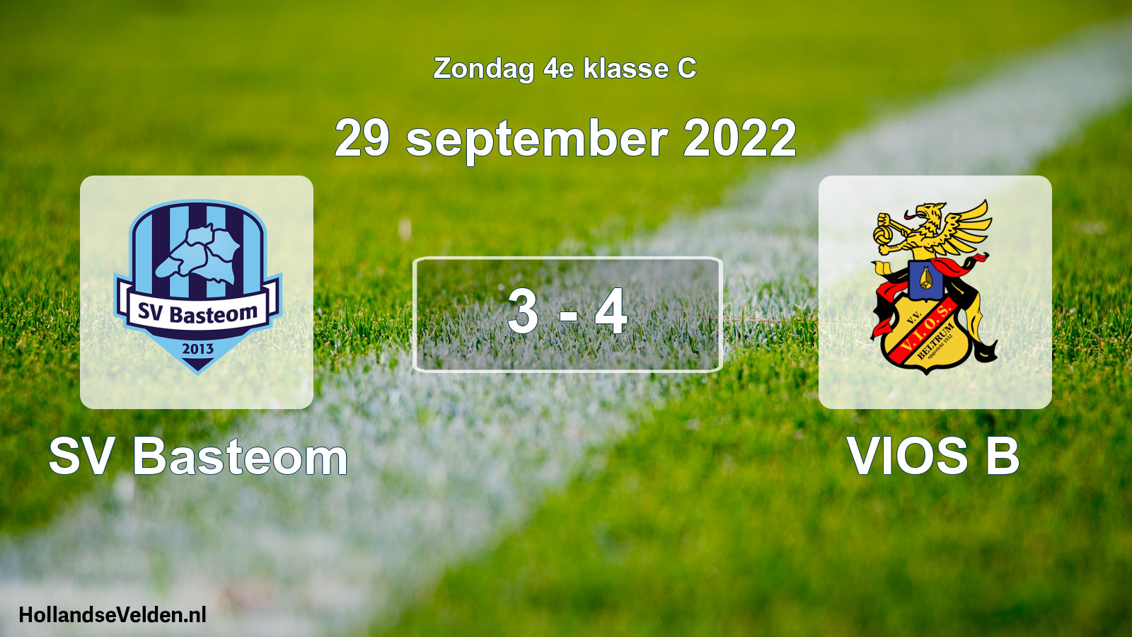 Total number of matches played: SV Basteom - VIOS B 3 - 4 (29 September 2022)