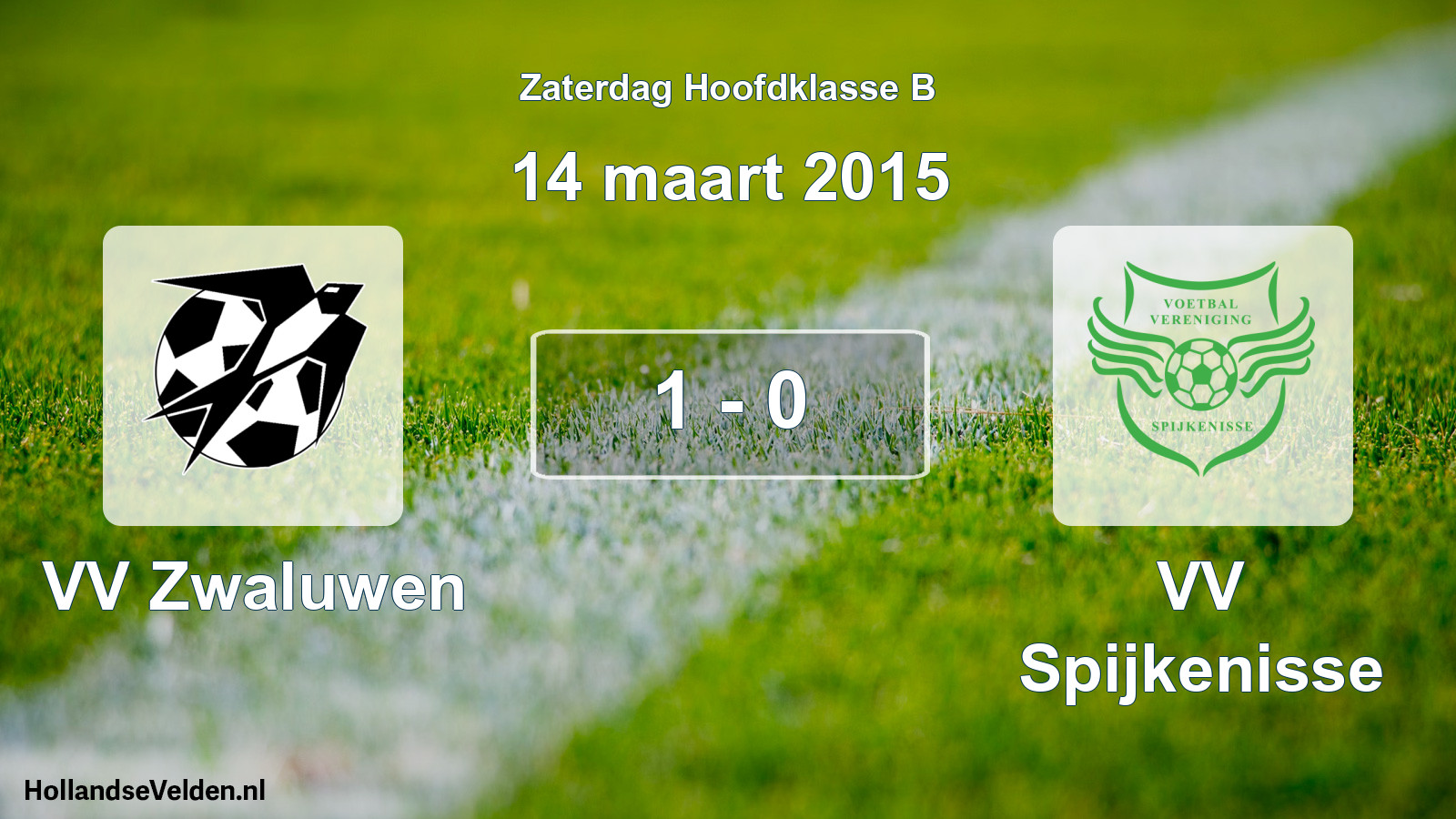 Total number of matches played: VV Zwaluwen - VV Spijkenisse 1 - 0 (14 March 2015)