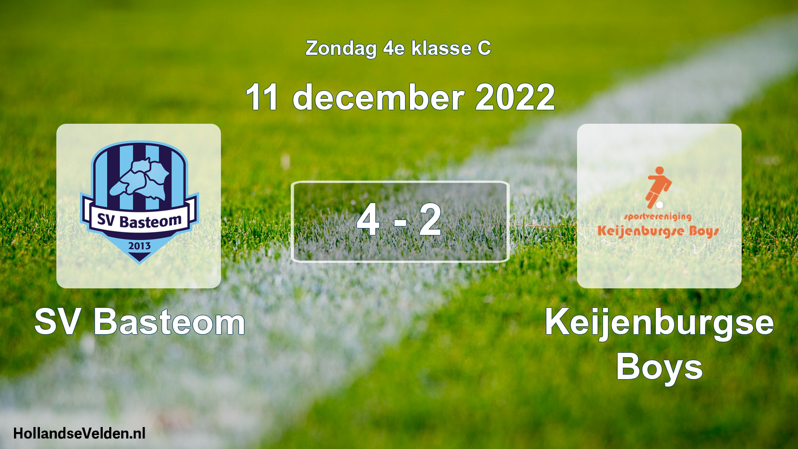 Total number of matches played: SV Basteom - Keijenburgse Boys 4 - 2 (11 December 2022)
