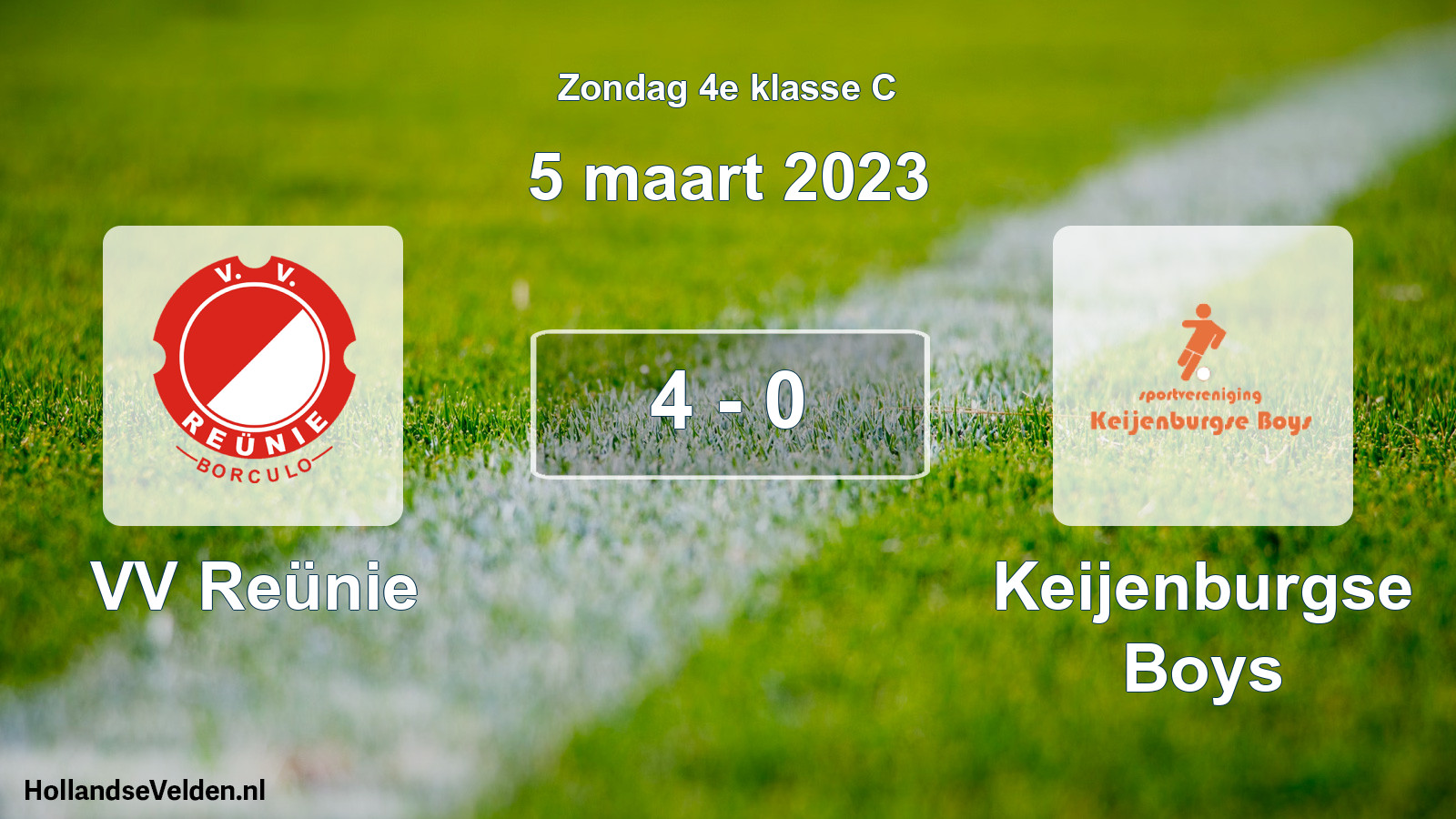 Total number of matches played: VV Reünie - Keijenburgse Boys 4 - 0 (5 March 2023)
