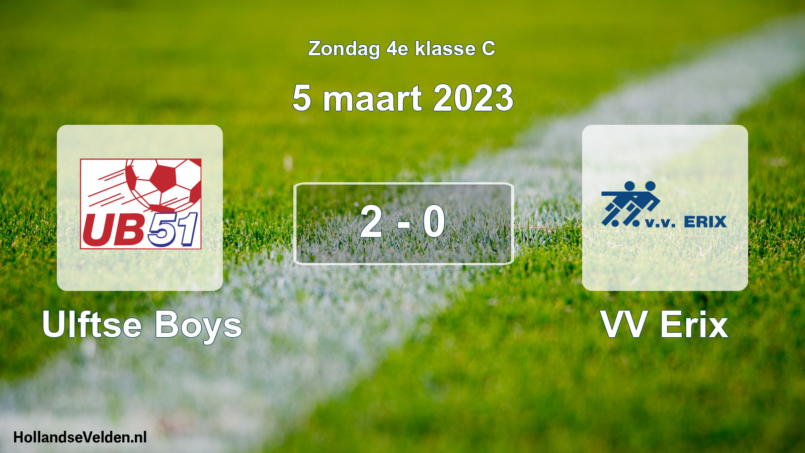 Total number of matches played: Ulftse Boys - VV Erix 2 - 0 (5 March 2023)