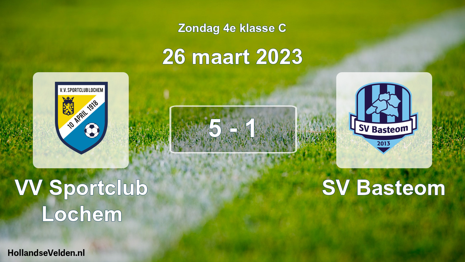 Total number of matches played: VV Sportclub Lochem - SV Basteom 5 - 1 (26 March 2023)