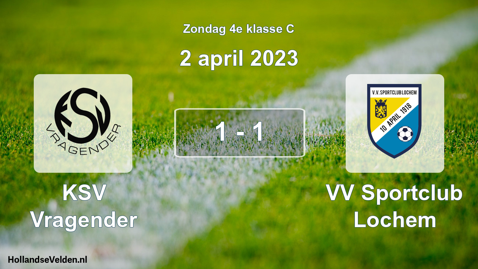 Total number of matches played: KSV Vragender - VV Sportclub Lochem 1 - 1 (2 April 2023)