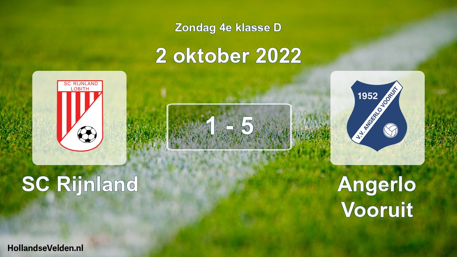 Total number of matches played: SC Rijnland - Angerlo Vooruit 1 - 5 (2 October 2022)