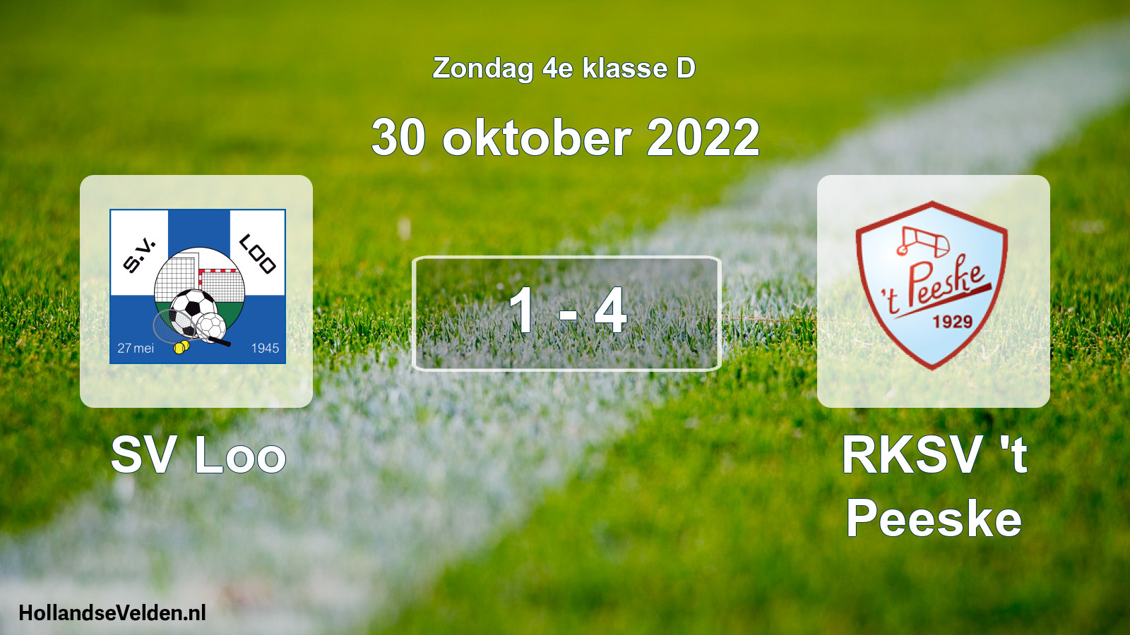Total number of matches played: SV Loo - RKSV 't Peeske 1 - 4 (30 October 2022)