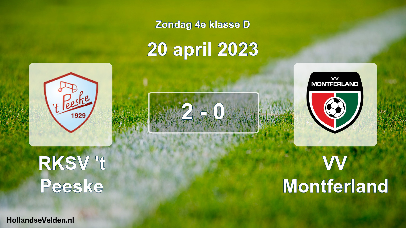 Total number of matches played: RKSV 't Peeske - VV Montferland 2 - 0 (20 April 2023)