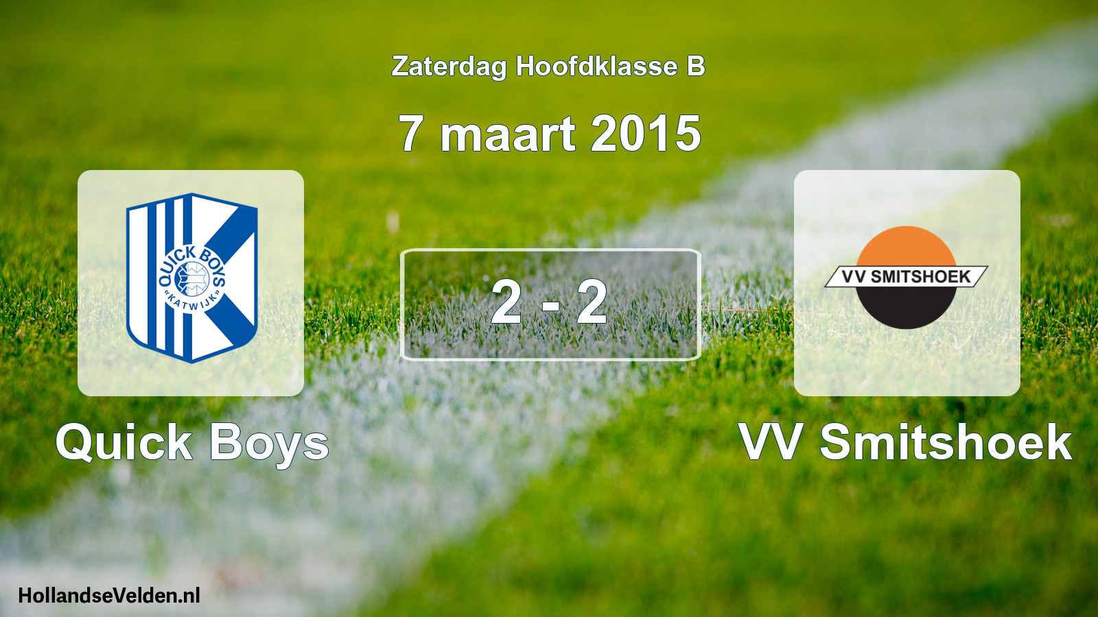 Total number of matches played: Quick Boys - VV Smitshoek 2 - 2 (7 March 2015)