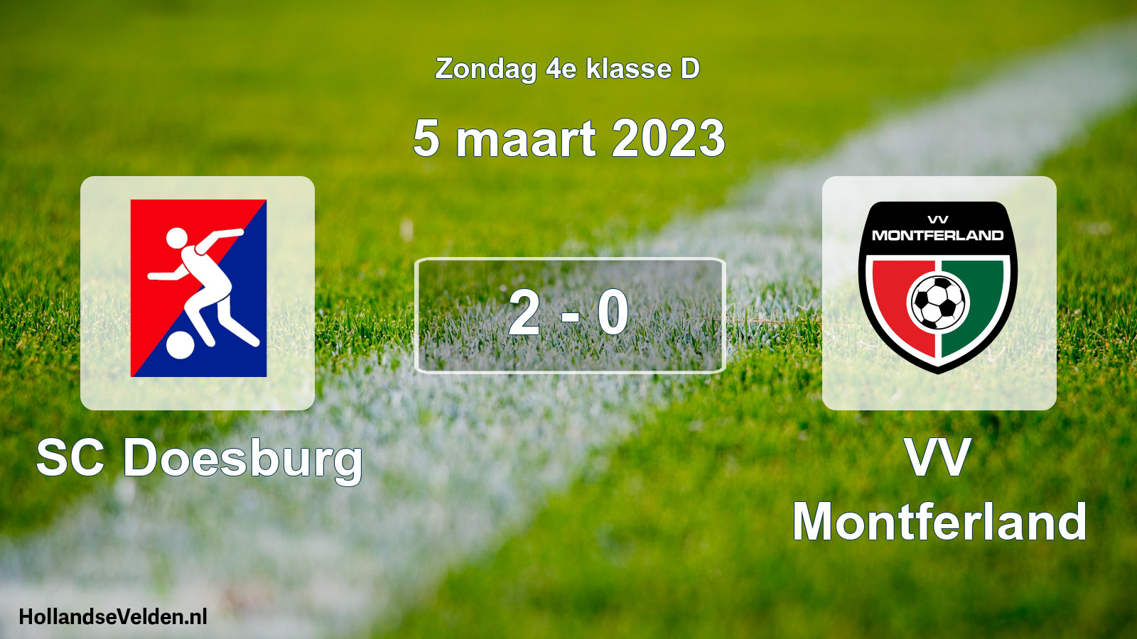Total number of matches played: SC Doesburg - VV Montferland 2 - 0 (5 March 2023)