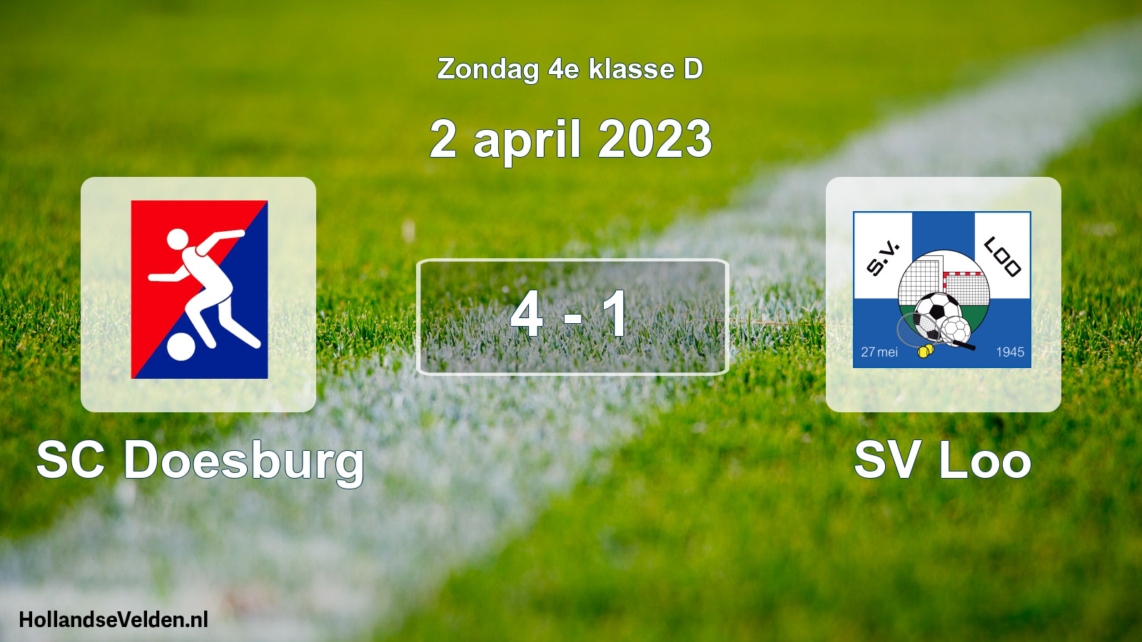Total number of matches played: SC Doesburg - SV Loo 4 - 1 (2 April 2023)