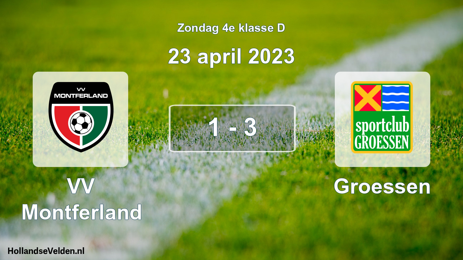 Total number of matches played: VV Montferland - Groessen 1 - 3 (23 April 2023)