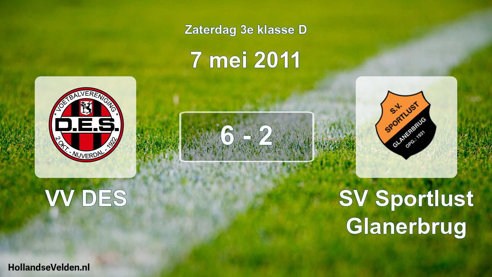 Total number of matches played: VV DES - SV Sportlust Glanerbrug 6 - 2 (7 May 2011)