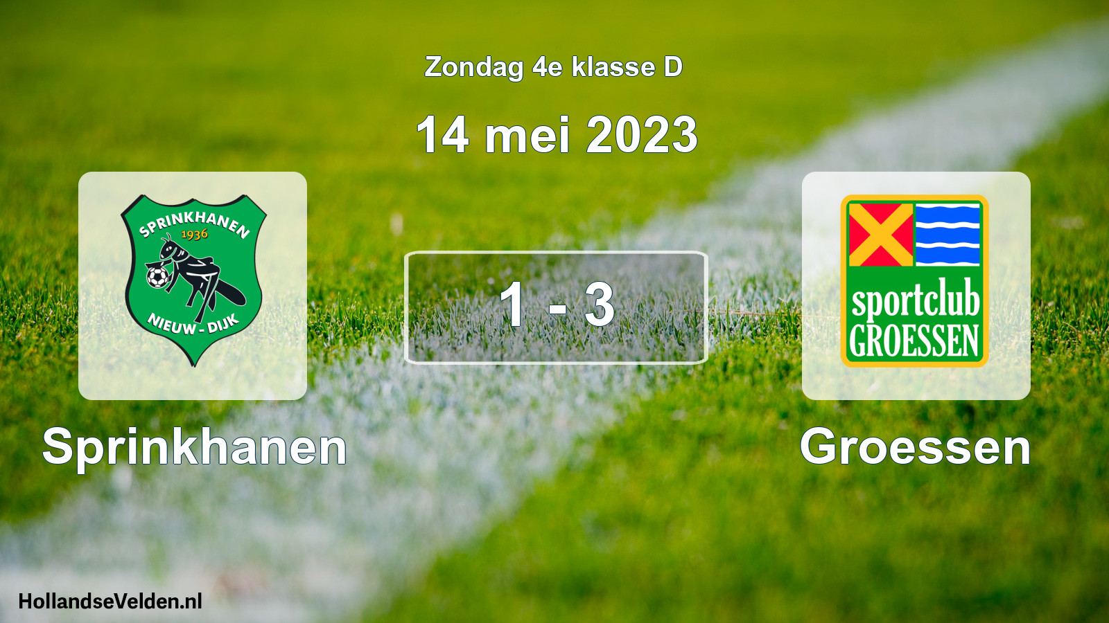 Total number of matches played: Sprinkhanen - Groessen 1 - 3 (14 May 2023)