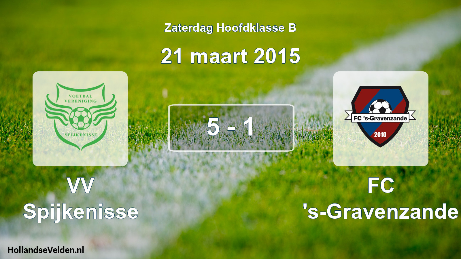Gespeelde wedstrijd: VV Spijkenisse - FC 's-Gravenzande 5 - 1 (21 maart 2015)