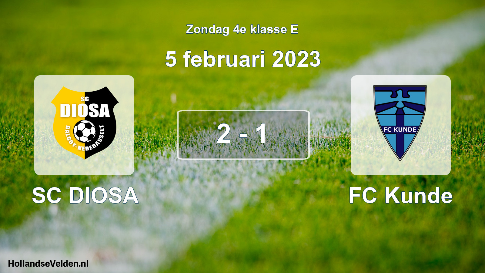 Total number of matches played: SC DIOSA - FC Kunde 2 - 1 (5 February 2023)