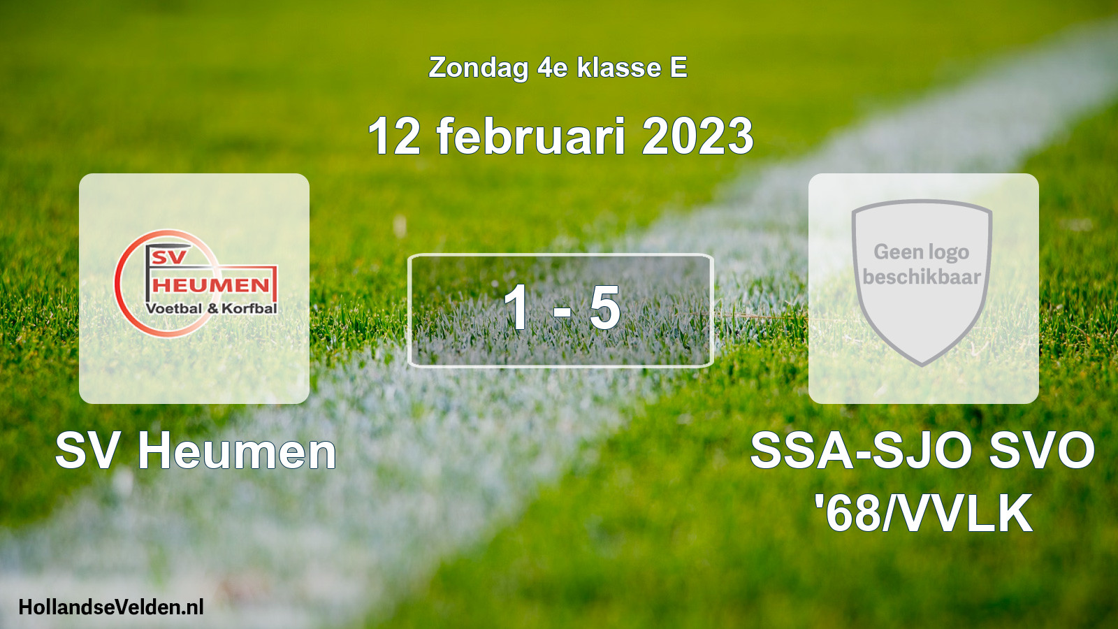 Total number of matches played: SV Heumen - SSA-SJO SVO '68/VVLK 1 - 5 (12 February 2023)