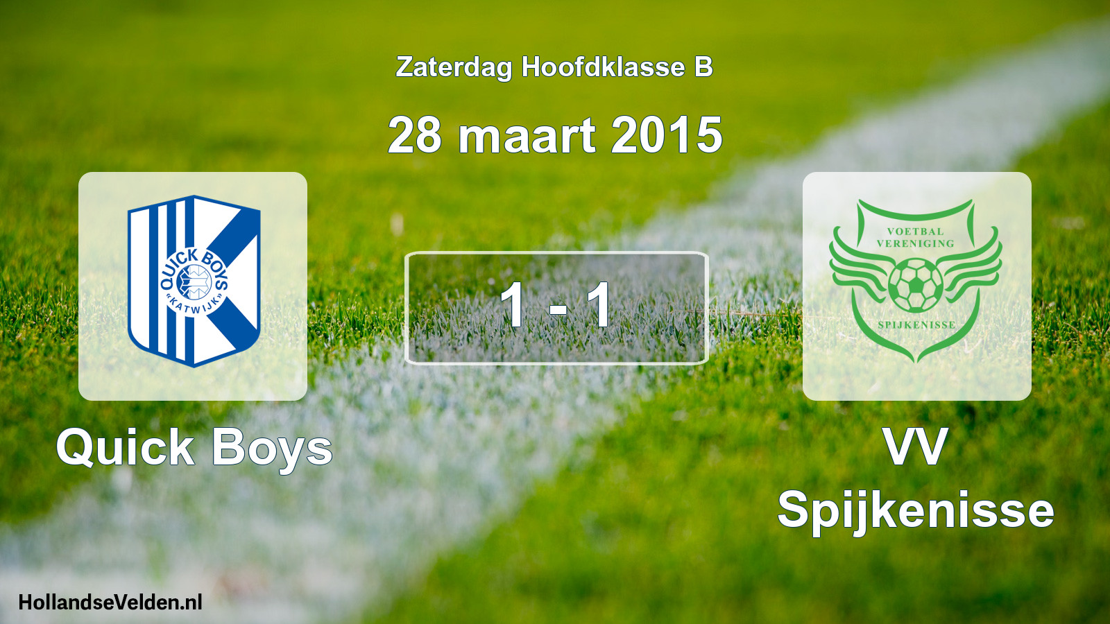 Total number of matches played: Quick Boys - VV Spijkenisse 1 - 1 (28 March 2015)