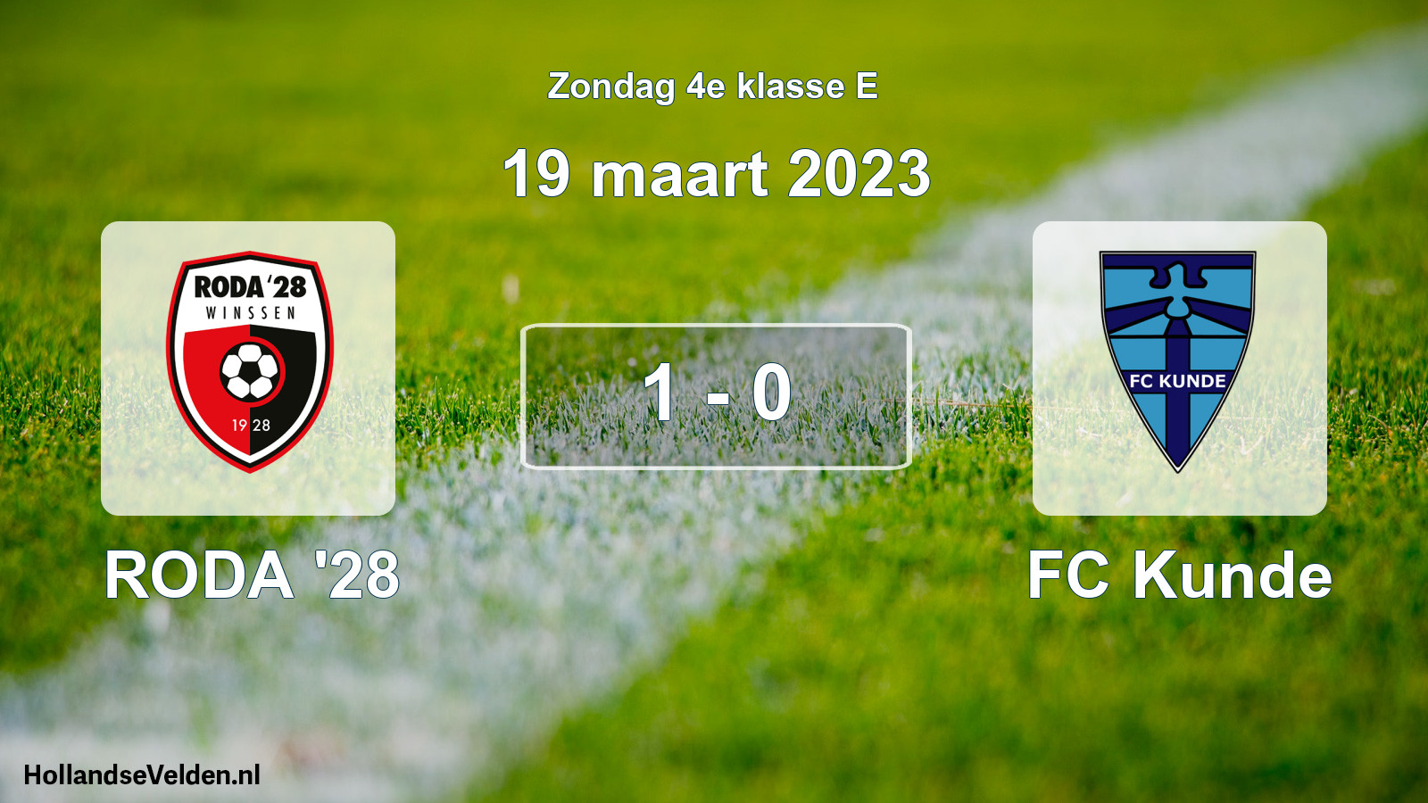 Total number of matches played: RODA '28 - FC Kunde 1 - 0 (19 March 2023)