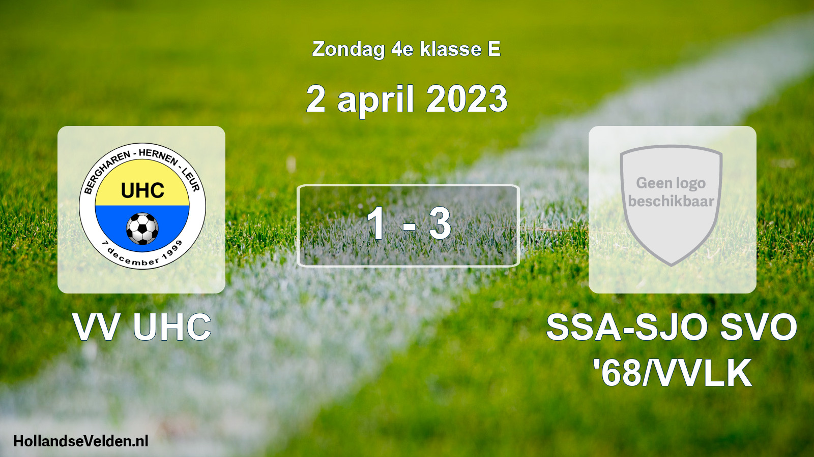 Total number of matches played: VV UHC - SSA-SJO SVO '68/VVLK 1 - 3 (2 April 2023)