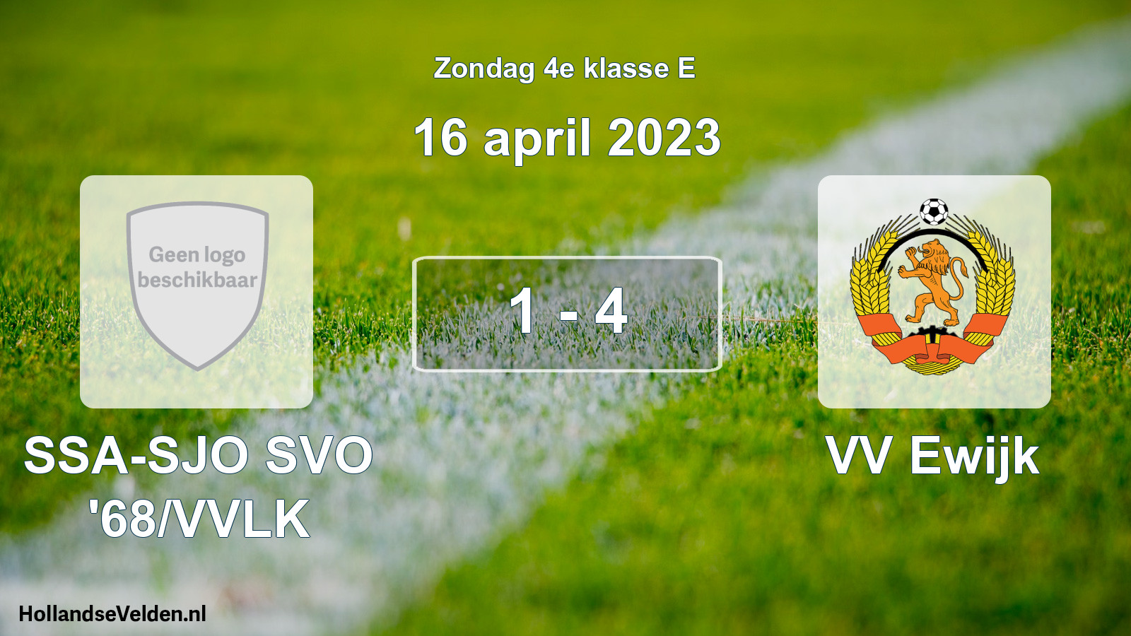 Total number of matches played: SSA-SJO SVO '68/VVLK - VV Ewijk 1 - 4 (16 April 2023)