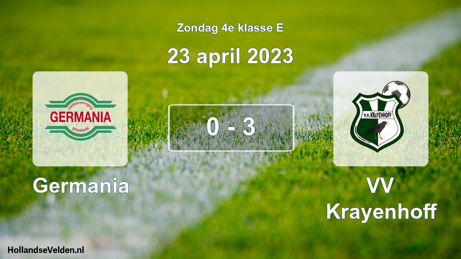 Total number of matches played: Germania - VV Krayenhoff 0 - 3 (23 April 2023)