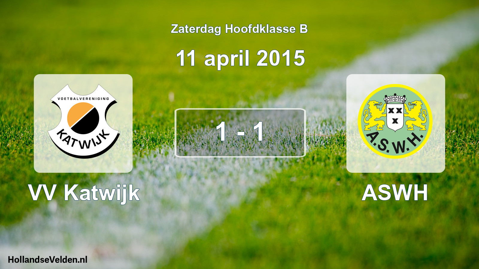 Total number of matches played: VV Katwijk - ASWH 1 - 1 (11 April 2015)