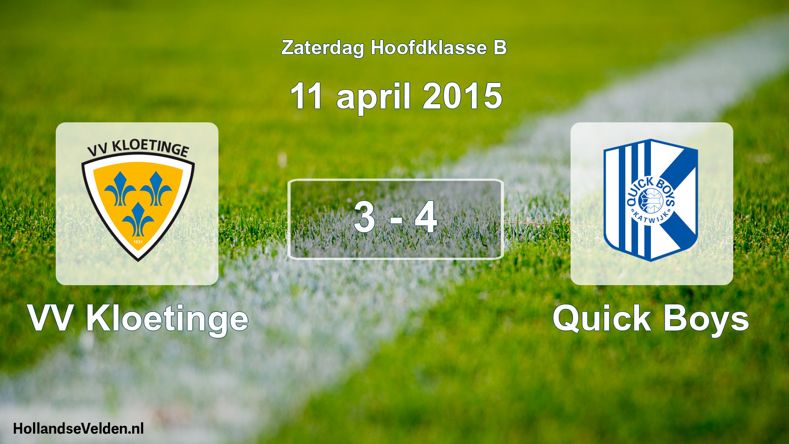 Total number of matches played: VV Kloetinge - Quick Boys 3 - 4 (11 April 2015)