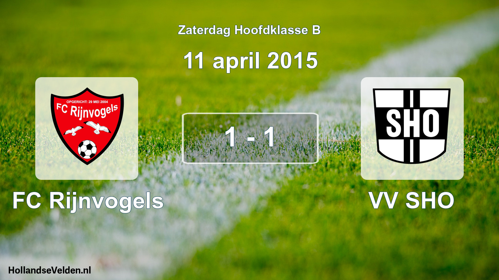 Total number of matches played: FC Rijnvogels - VV SHO 1 - 1 (11 April 2015)