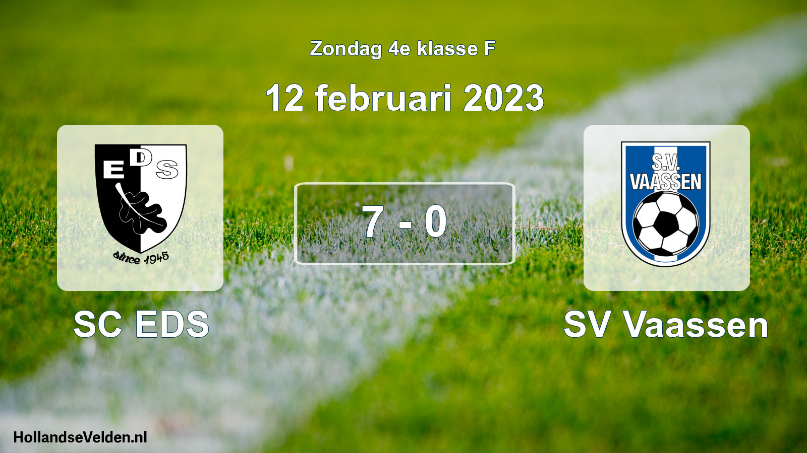 Total number of matches played: SC EDS - SV Vaassen 7 - 0 (12 February 2023)