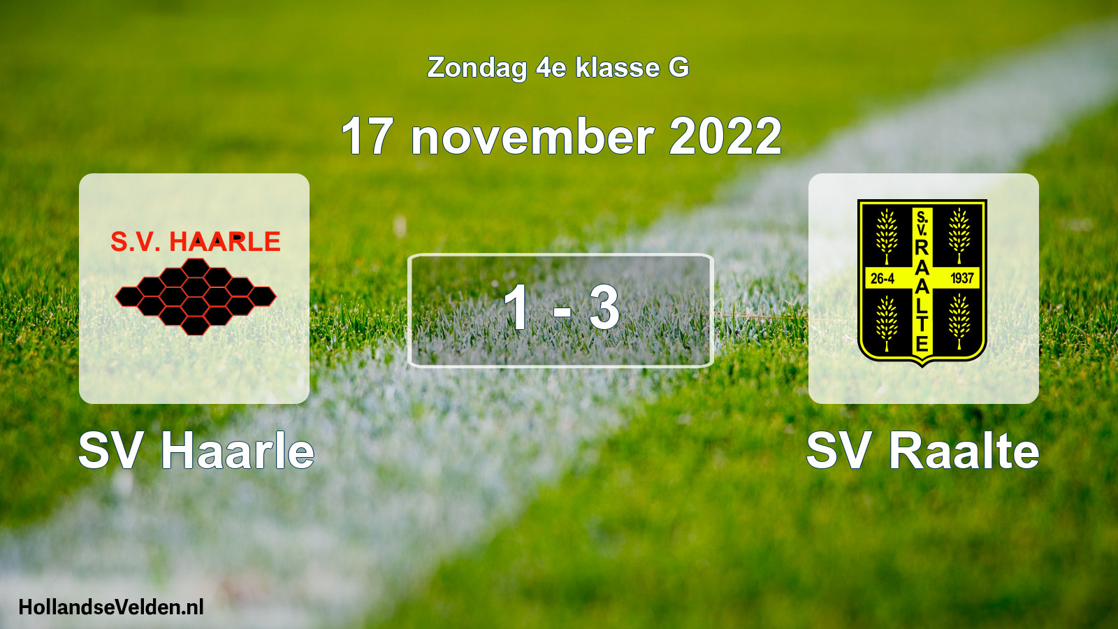 Total number of matches played: SV Haarle - SV Raalte 1 - 3 (17 November 2022)