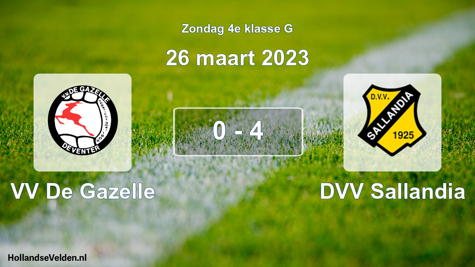 Total number of matches played: VV De Gazelle - DVV Sallandia 0 - 4 (26 March 2023)