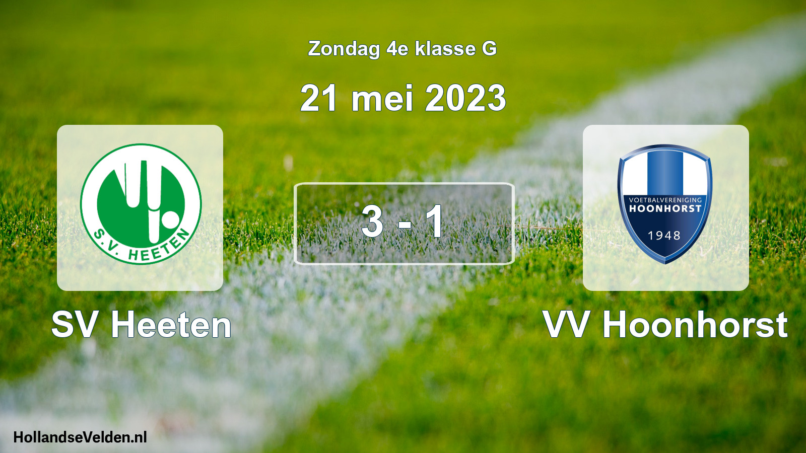 Total number of matches played: SV Heeten - VV Hoonhorst 3 - 1 (21 May 2023)